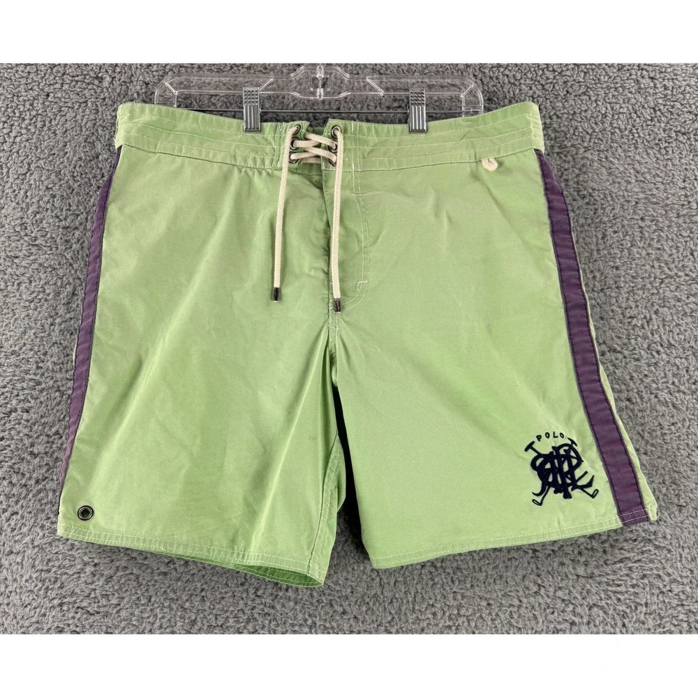 Polo Ralph Lauren Swim Trunks Mens Medium Green 7.5
